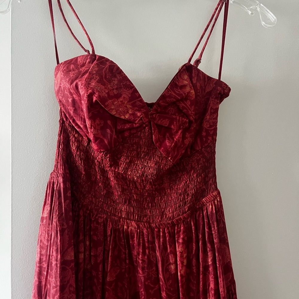 Free People Red Floral Maxi Dress